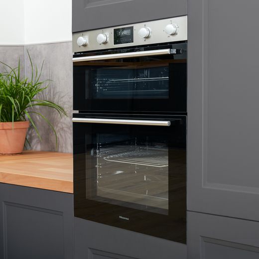 Hisense Built In Electric Double Oven - Stainless Steel - Oven in kitchen